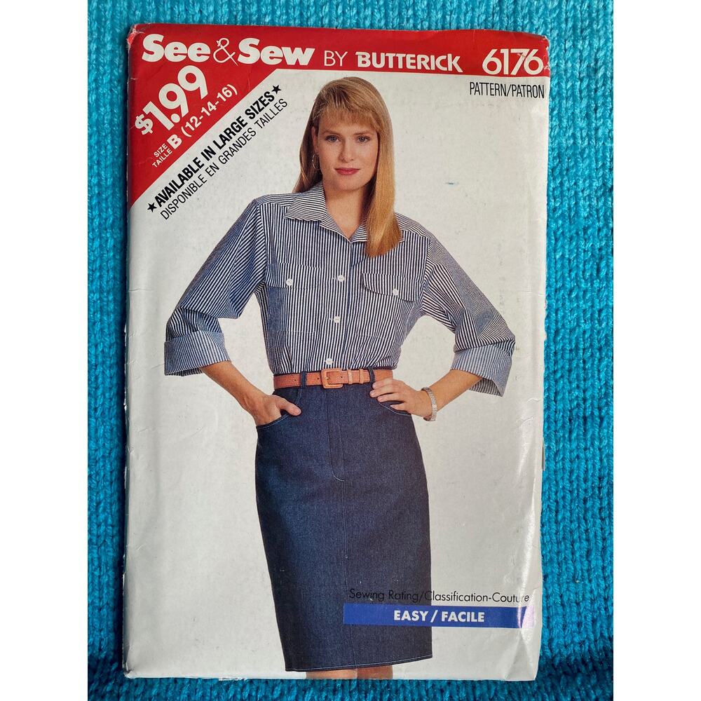 Butterick Sewing pattern 6176 top skirt sz 12 14 16